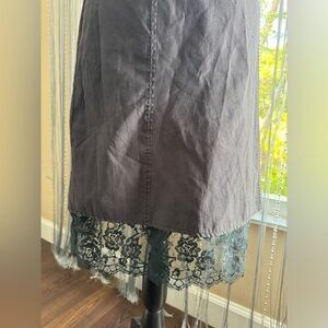 Black Wrap Mini lace Skirt with Tie Front